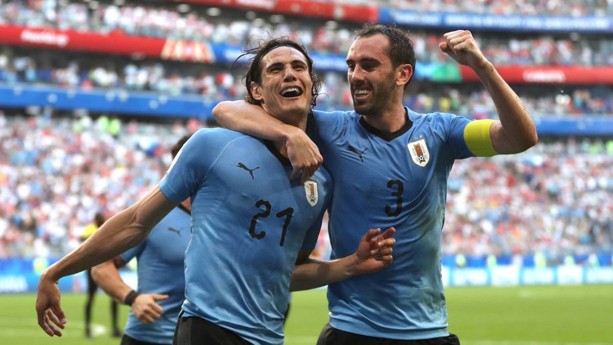 Termino el primer partido - La selección de Uruguay