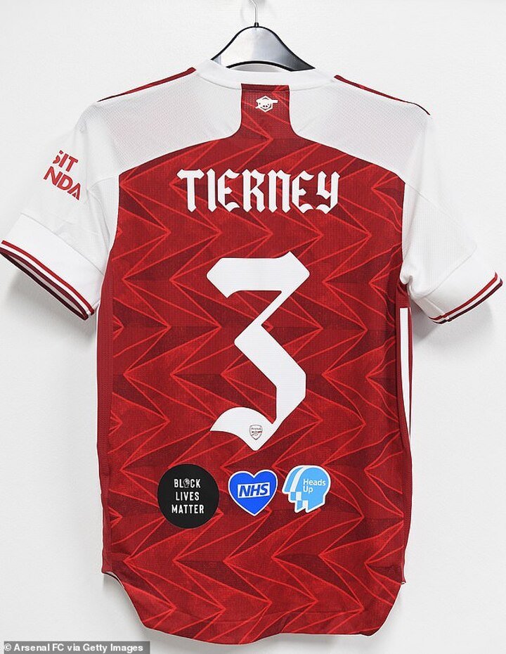 Arsenal Reveal Fa Cup Final Shirt With Black Lives Matter Nhs And Heads Up Badges Moved To The Back All Football
