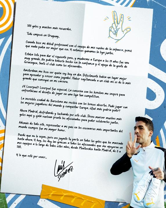 Carta y botas conmemorativas de Suárez para celebrar sus 500 goles — All  Football App