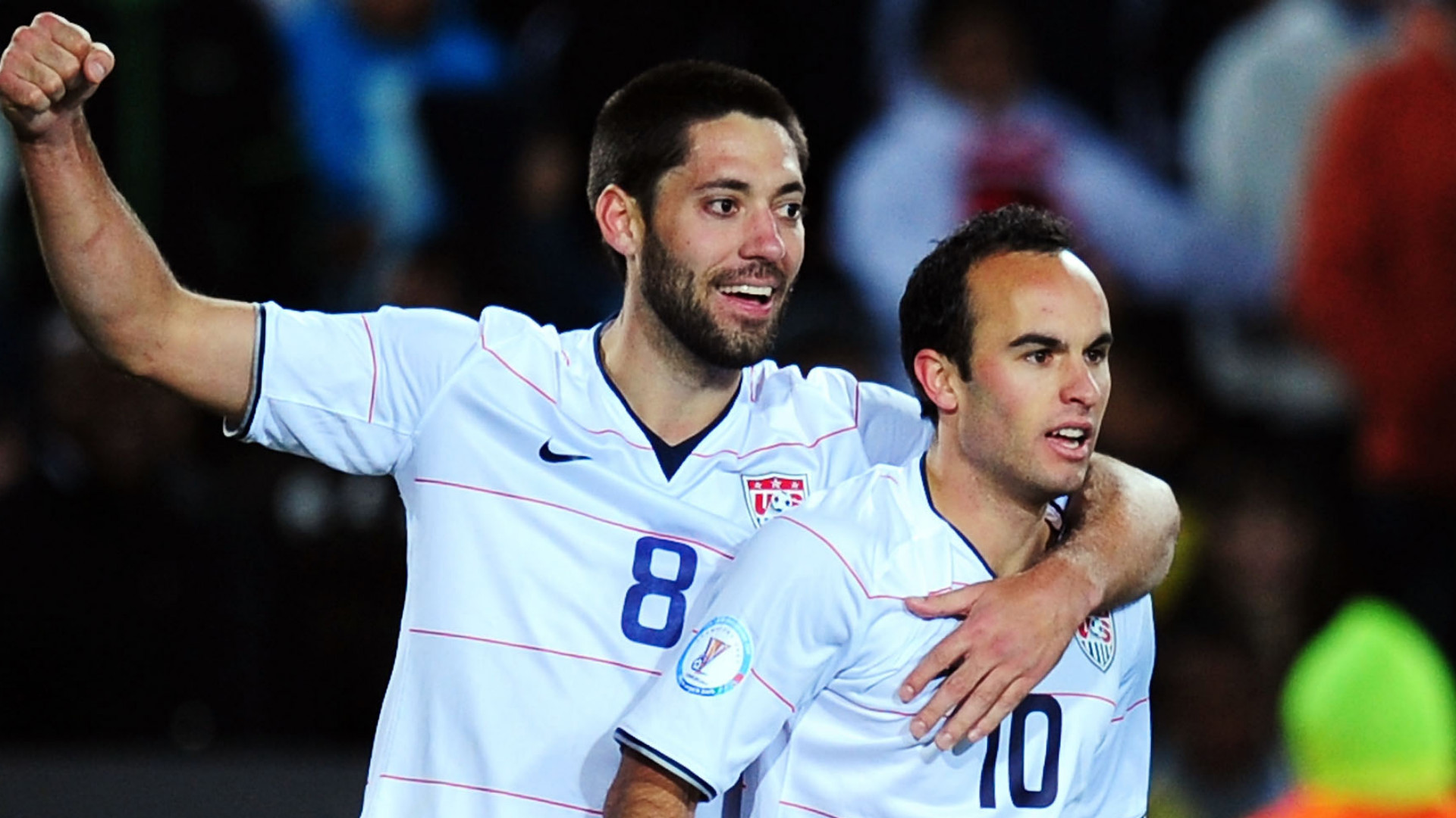 Buy the Mens White Blue National Soccer Team Clint Dempsey #8 Jersey Size  Medium