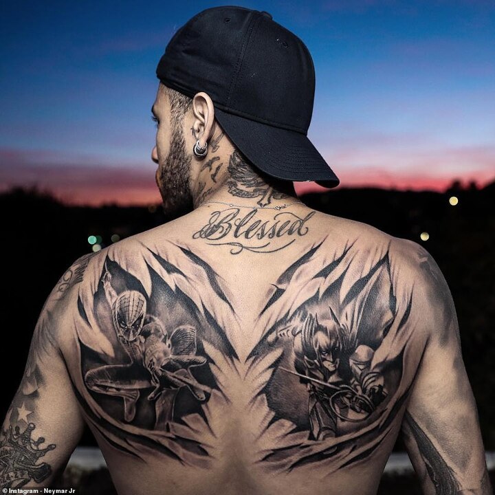 Most Outrageous Tattoos Neymar S Superheroes Moreno S Gun Toting Monkey More All Football