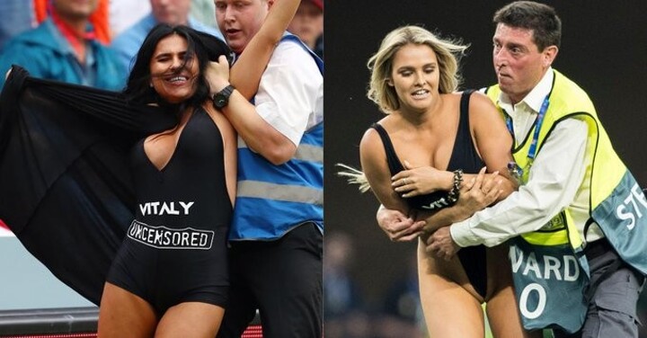 Was champions league porn promoting website pitch invader Kinsey Wolanski,