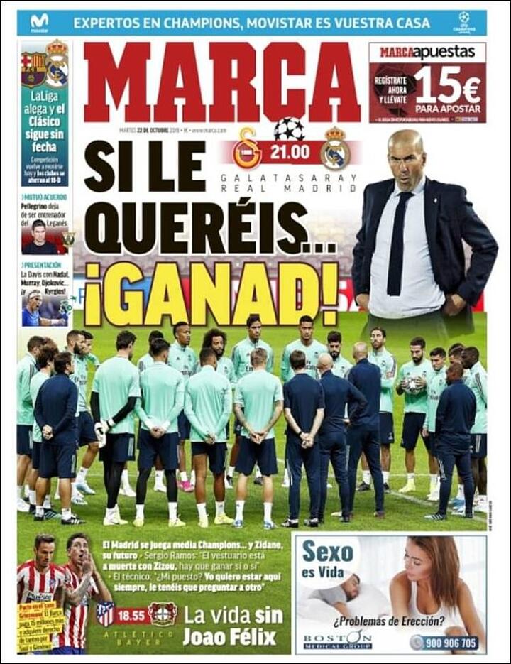 Madrid Could Sack Zidane If They Lose Against Galatasaray Marca All Football