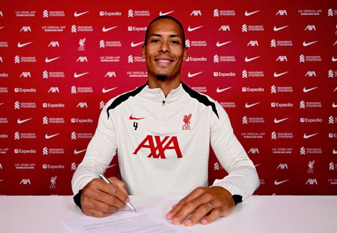 DO：范戴克与利物浦续约两年，周薪40万镑— All Football App