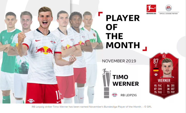 Official Werner Wins Bundesliga S Player Of The Month For