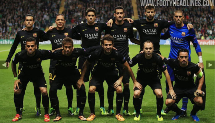 barcelona black away kit
