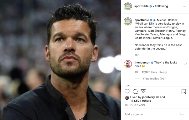 Drogba Lucky Not To Face Him Henderson Defends Van Dijk Over Ballack Claim All Football