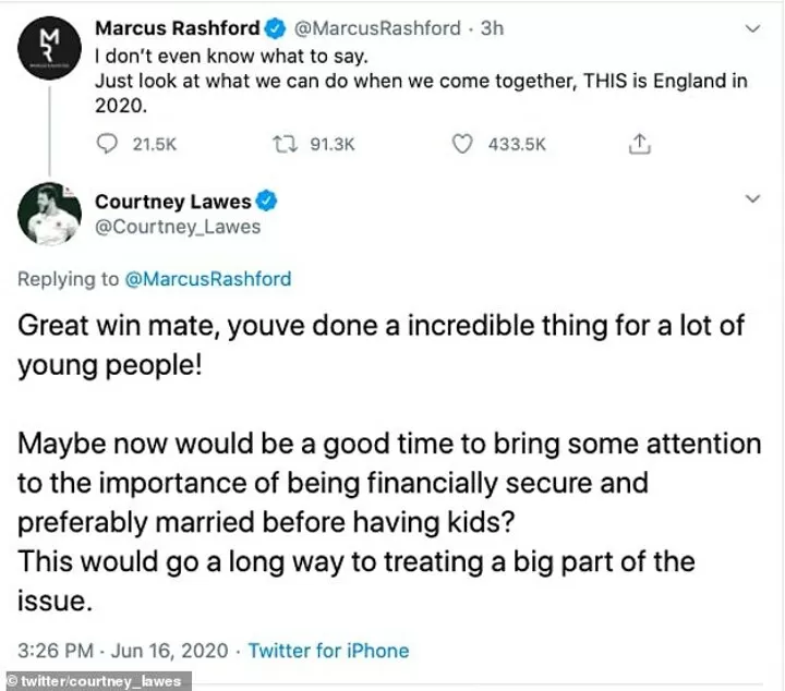 England Rugby Star Courtney Lawes Slammed Over Tweet To Marcus Rashford All Football