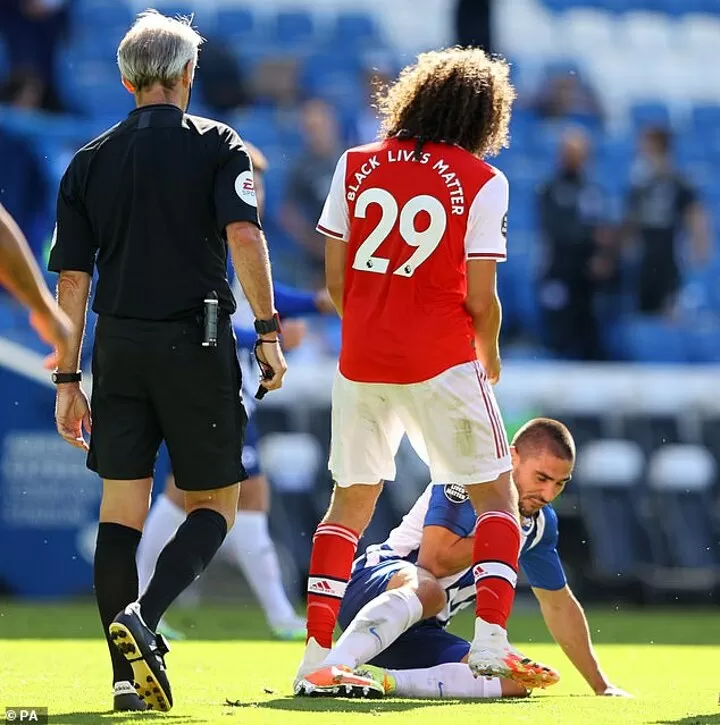 Matteo Guendouzi Facing Fa Ban For Grabbing Neal Maupay By The Throat In Brighton S Win Over Arsenal All Football