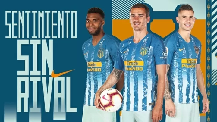 Orange and shop blue football kit