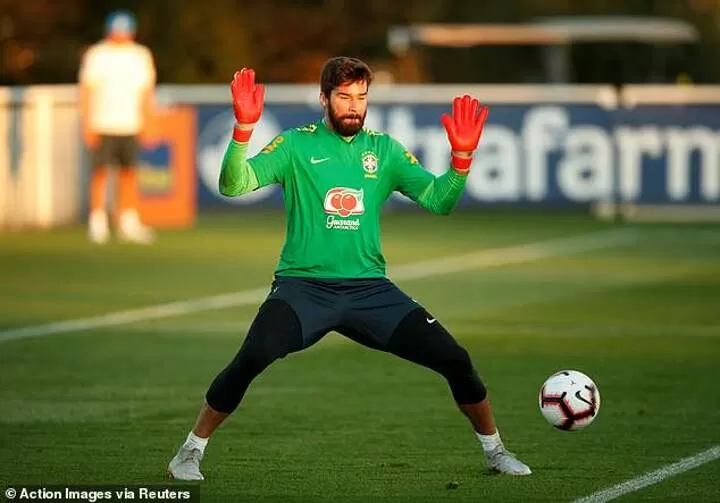 Brazil No1 Alisson Shiny Green Goalkeeper Soccer Country Jersey