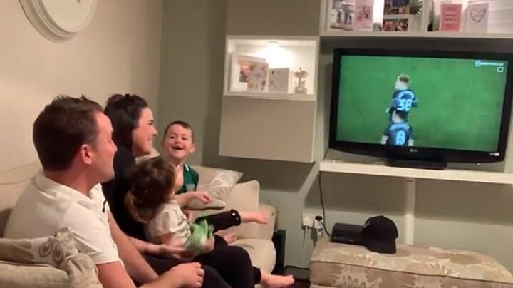 Declan Thompson's dad breaks down into tears after seeing son make his ...