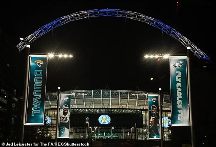 Wembley Lights Up In Colours Of Leicester As World Of Football