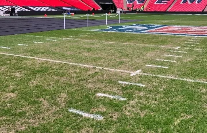 In pictures: How the NFL game at Wembley tore up the pitch ahead of Spurs  vs Manchester City 