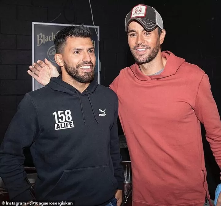 Sergio Aguero Sees Pop Star Enrique Iglesias All Football