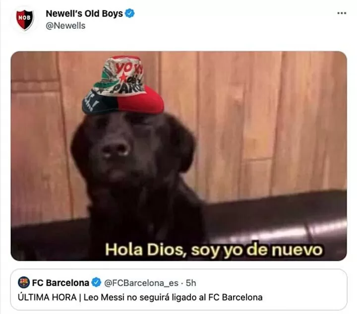 Newell's Old Boys post hilarious meme after Messi's Barcelona exit was  confirmed| All Football