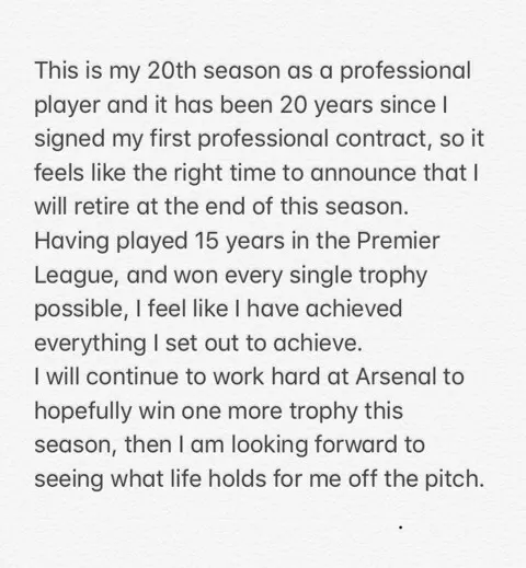 Petr Cech announces retirement from football