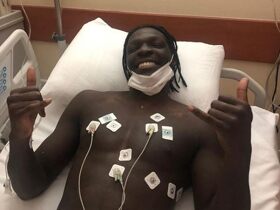 Besiktas defende in a stable condition after COLLAPSING during Gaziantep game