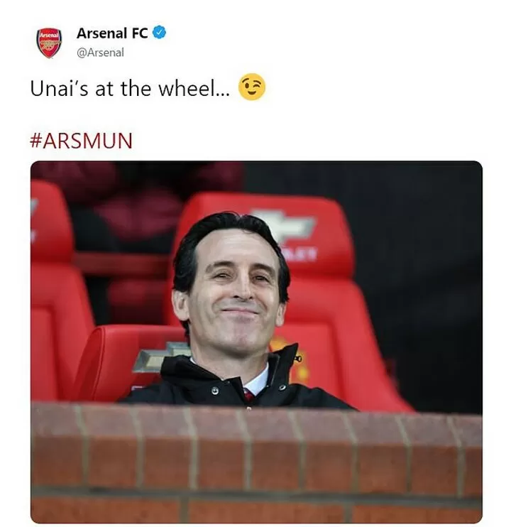 Unai S At The Wheel Arsenal Celebrate Win Over Man Utd On Social Media All Football
