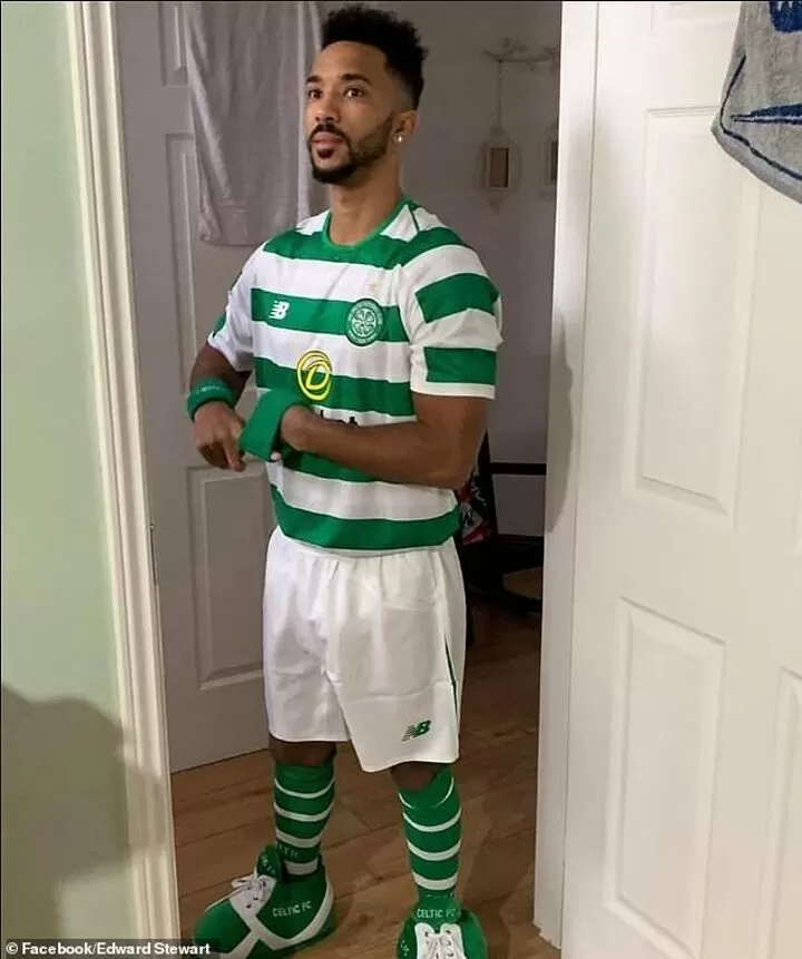 Aberdeen Star Shay Logan Dressed Up In Celtic Kit On Stag Do All