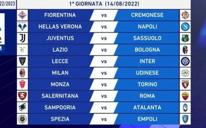 galleri vare Nuværende Serie A fixtures 22/23: Milan derby to take place at 04/09/2022 &  05/02/2023| All Football