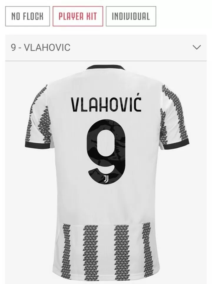 Juventus Vlahović 9番 シャツ adidas Juventus Home Vlahović 9 Jersey 2023-2024 (Official