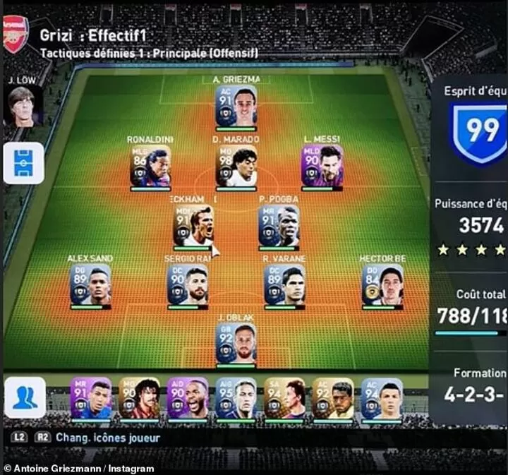 Griezmann Reveals His Pes Dream Team Messi Ramos In Xi Ronaldo On Bench All Football