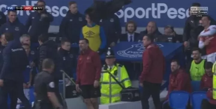 Ozil Launches Coat At Everton Boss Silva As He Clashes With Emery