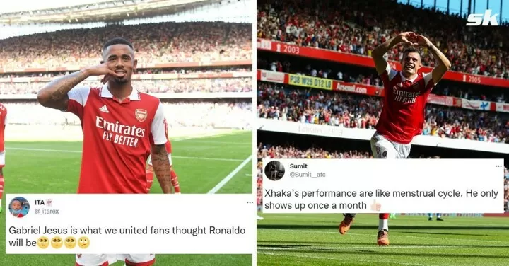 Twitter reacts as Gabriel Jesus brace powers Arsenal to