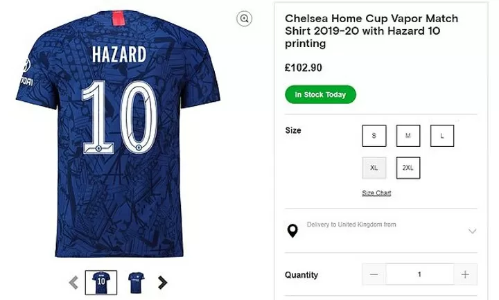 Chelsea jersey shop 2019 hazard