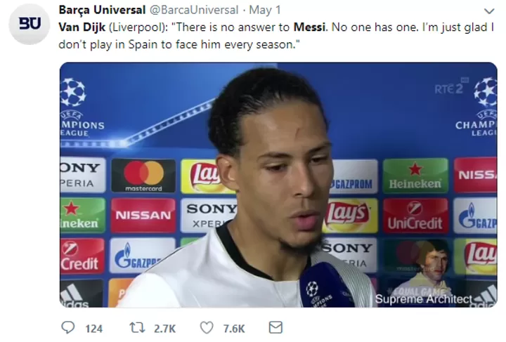 Liverpool Van Dijk Frustrated By Fake News As False Quotes On Messi Emerge All Football