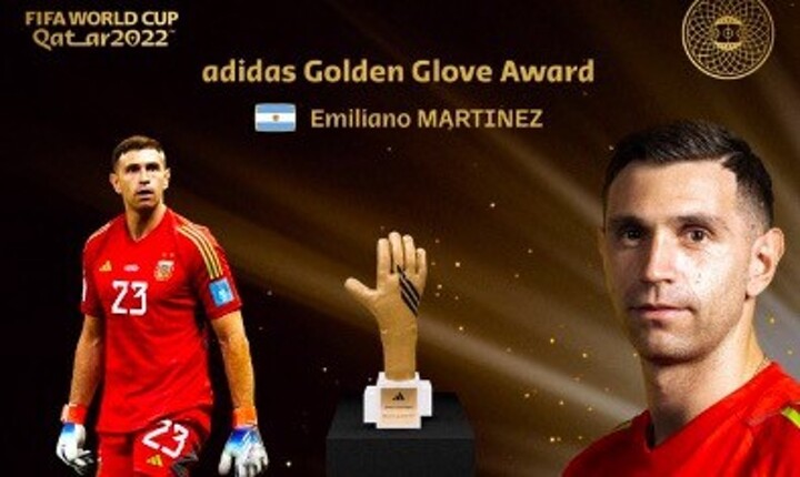 OFFICIAL: Emi Martinez takes the Golden Glove Award of World Cup