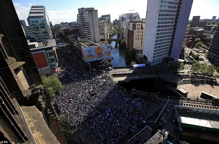 Man City Trophy Parade Fan Crowd To Celebrate Historic Domestic Treble All Football