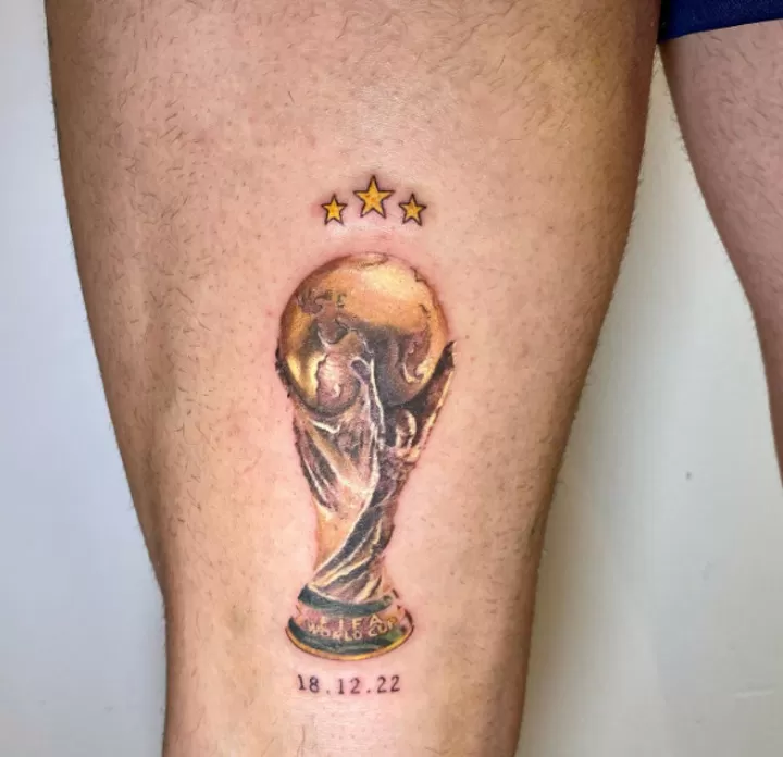 Argentina star gets incredible new tattoo to celebrate 2022 FIFA World Cup  win