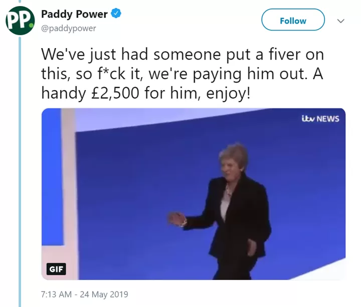 Punter wins £2,500 for betting on Theresa May becoming Man Utd director