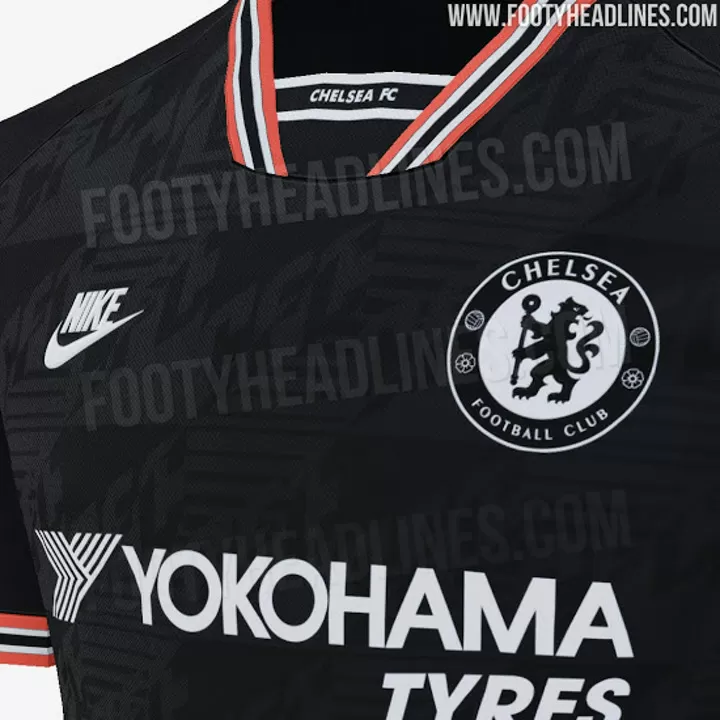 Chelsea 19-20 third kit leaked: predominantly black with orange