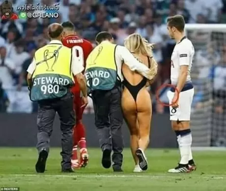Champions league pitch invader was promoting porn website