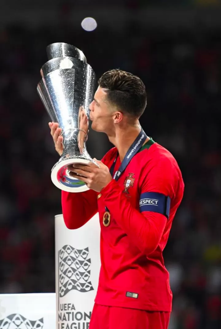 Cristiano Ronaldo The Goat Has Lifted Nations League Trophy For Portugal All Football
