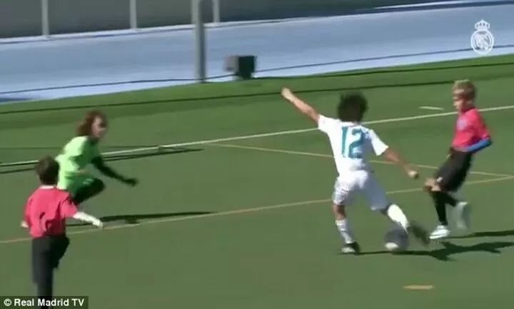 Real Madrid Ace Marcelo S Son Shows Ability In Youth Game All Football