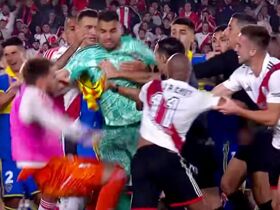 River Plate vs Boca ends with seven reds after 15-minute brawl