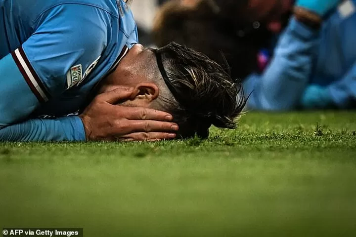 Grealish breaks down in tears on live TV after winning the UCL with Man  City| All Football