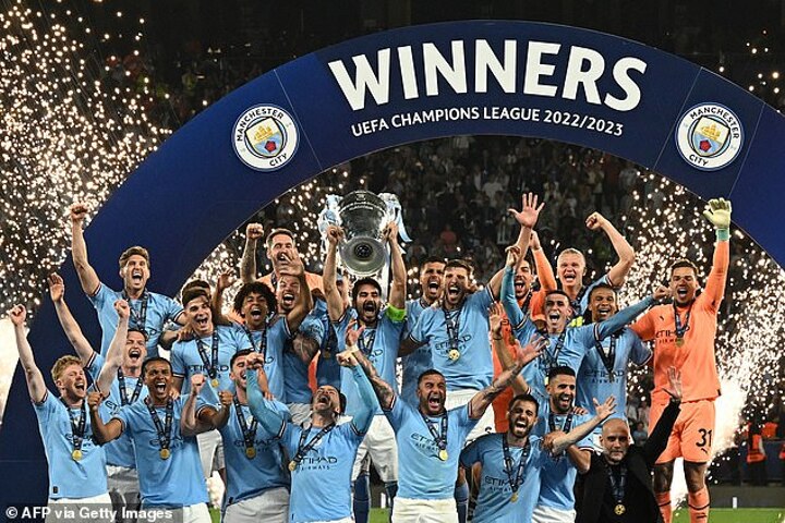 Man City's Treble winners fly to Ibiza on a private jet as party