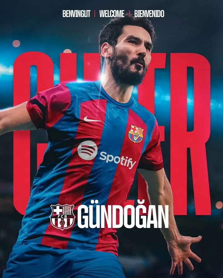 Carte Sportive Topps Pedri & Gundogan Auto + Patch Daka - Barcelone 2023-24