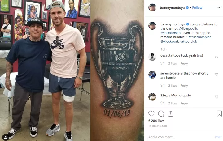 pessimist Merchandiser Kantine Henderson gets new tattoo to celebrate Liverpool's Champions League win|  All Football