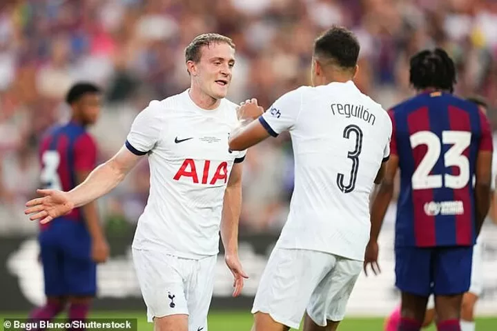 Barcelona vs Tottenham highlights as three late goals cancel out Oliver  Skipp double 