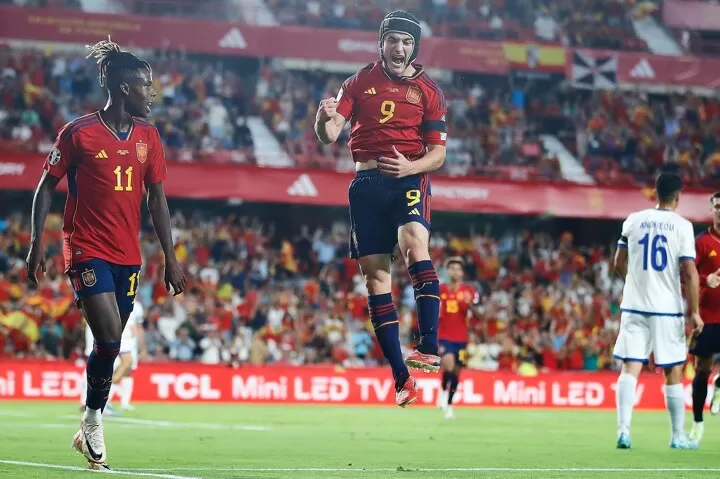 Spain 6-0 Cyprus: Spain run riot with Gavi & Joselu goals and Ferran double  | All Football