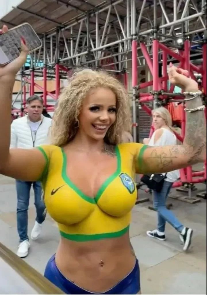 Shock moment Brazil-loving OnlyFans model gets on tube wearing NOTHING| All  Football