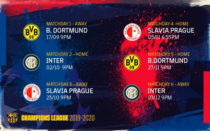 Ucl on sale timetable football