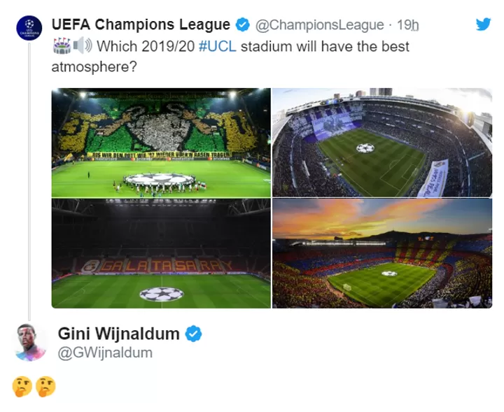 Wijnaldum Questions Uefa Tweet On Champions League Atmospheres All Football