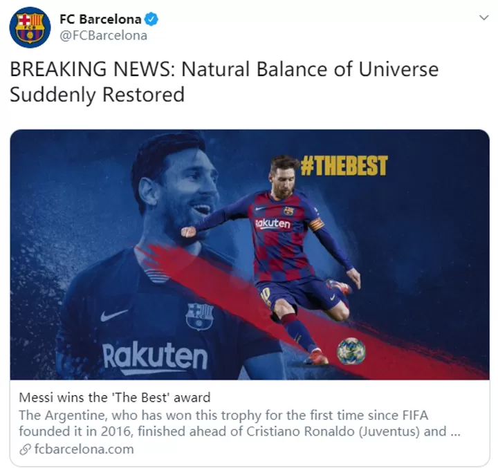 Natural Balance Of Universe Suddenly Restored Barca Celebrate